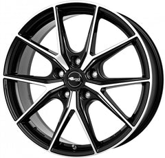 Brock B40 schwarz front-poliert Alufelge 9x19 Zoll ET58 LK 5x112 ML57.1