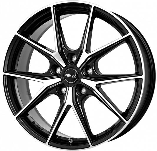 Brock B40 schwarz front-poliert 8x19 ET39 - LK5/100 ML63.4