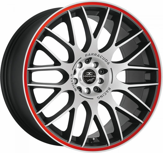 Barracuda Karizzma mattblack-polished / Color Trim rot 8x18 ET40 - LK5/108 ML73.1