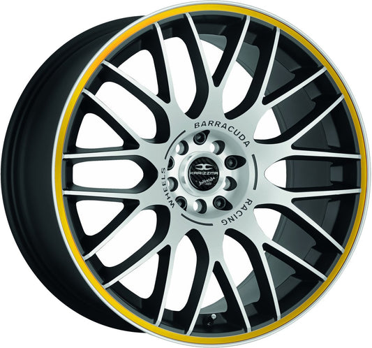 Barracuda Karizzma mattblack-polished / Color Trim gelb 8x18 ET40 - LK5/108 ML73.1