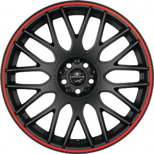 Barracuda Karizzma mattblack PureSports / Color Trim rot Alufelge 8x18 Zoll ET38 LK 5x110 ML72.6 – Bild 2