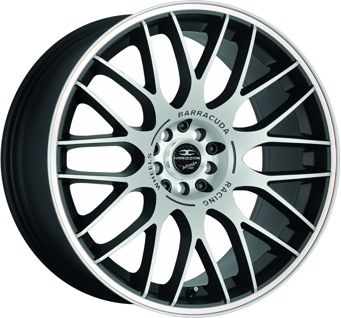 Barracuda Karizzma mattblack-polished / Color Trim weiss Alufelge 8x18 Zoll ET38 LK 5x110 ML72.6