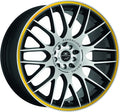Barracuda Karizzma mattblack-polished / Color Trim gelb Alufelge 8x18 Zoll ET45 LK 5x112 ML73.1