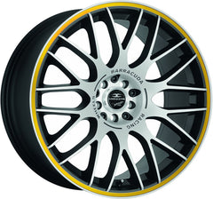 Barracuda Karizzma mattblack-polished / Color Trim gelb Alufelge 8x18 Zoll ET45 LK 5x112 ML73.1