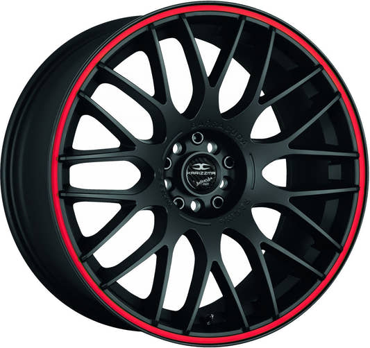 Barracuda Karizzma mattblack PureSports / Color Trim rot Alufelge 8.5x19 Zoll ET32 LK 5x100 ML73.1
