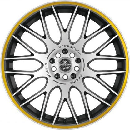 Barracuda Karizzma mattblack-polished / Color Trim gelb Alufelge 8.5x19 Zoll ET38 LK 5x110 ML72.6 – Bild 2