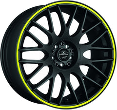 Barracuda Karizzma mattblack PureSports / Color Trim gelb Alufelge 8x18 Zoll ET40 LK 5x105 ML73.1