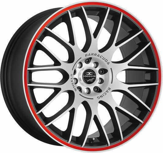 Barracuda Karizzma mattblack-polished / Color Trim rot - DS30 Alufelge 8x18 Zoll ET8 LK 4x100 ML73.1