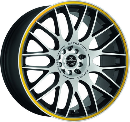Barracuda Karizzma mattblack-polished / Color Trim gelb - DS30 Alufelge 8x18 Zoll ET8 LK 4x100 ML73.1