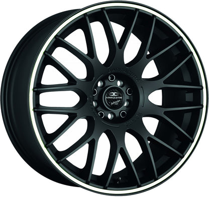 Barracuda Karizzma mattblack PureSports / Color Trim weiss - DS5 Alufelge 8x18 Zoll ET27 LK 5x100 ML73.1
