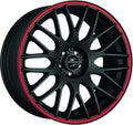 Barracuda Karizzma mattblack PureSports / Color Trim rot - DS3 Alufelge 8x18 Zoll ET35 LK 5x110 ML72.6
