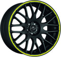 Barracuda Karizzma mattblack PureSports / Color Trim gelb - DS3 Alufelge 8x18 Zoll ET35 LK 5x110 ML72.6