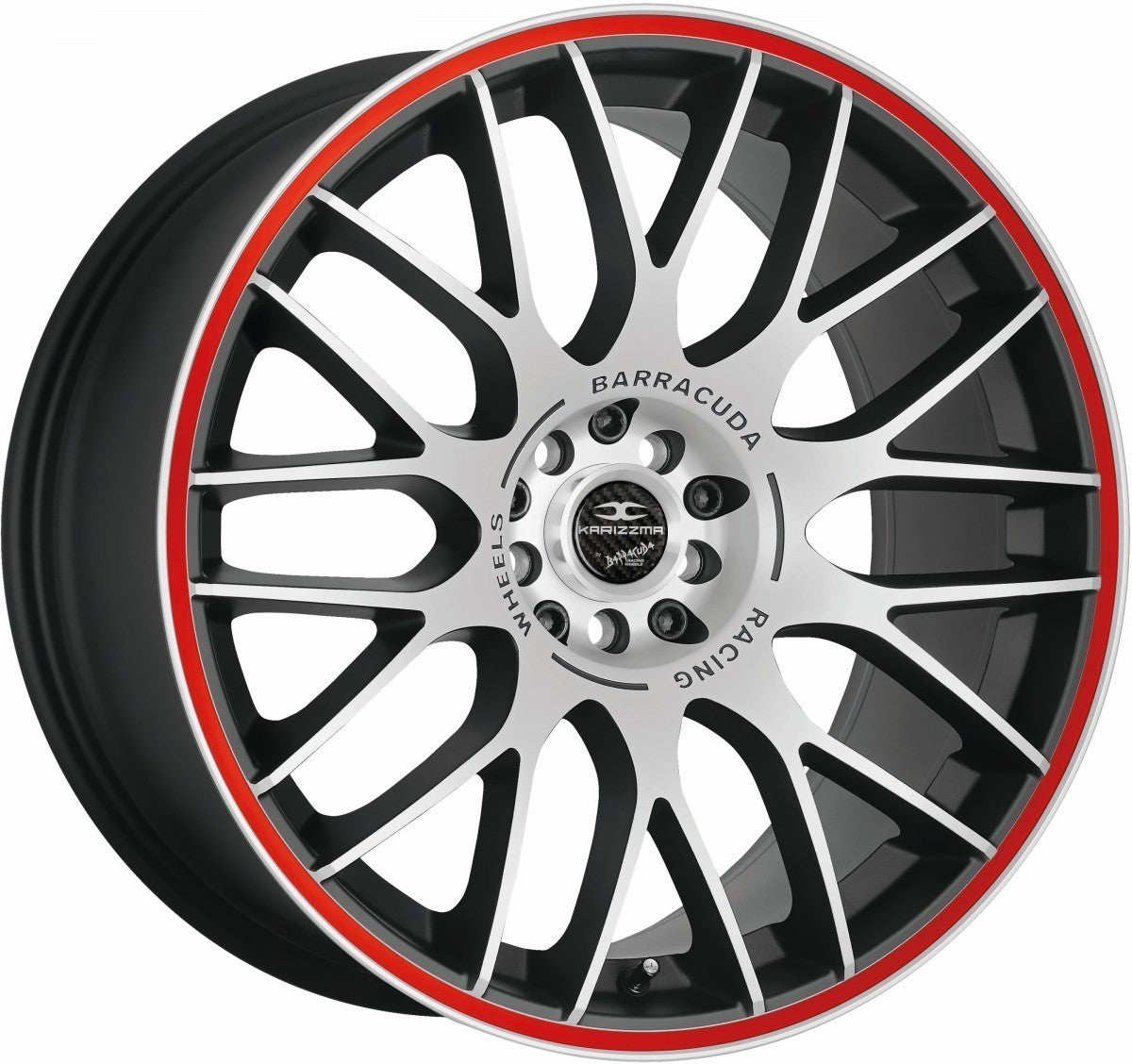 Barracuda Karizzma mattblack-polished / Color Trim rot - DS5 Alufelge 8x18 Zoll ET40 LK 5x112 ML73.1