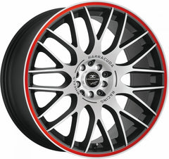 Barracuda Karizzma mattblack-polished / Color Trim rot - DS5 Alufelge 8x18 Zoll ET40 LK 5x112 ML73.1