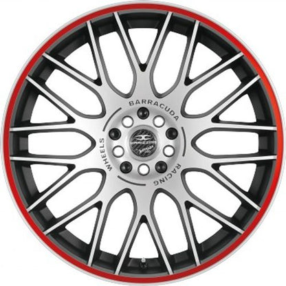 Barracuda Karizzma mattblack-polished / Color Trim rot - DS5 Alufelge 8x18 Zoll ET40 LK 5x112 ML73.1 – Bild 2