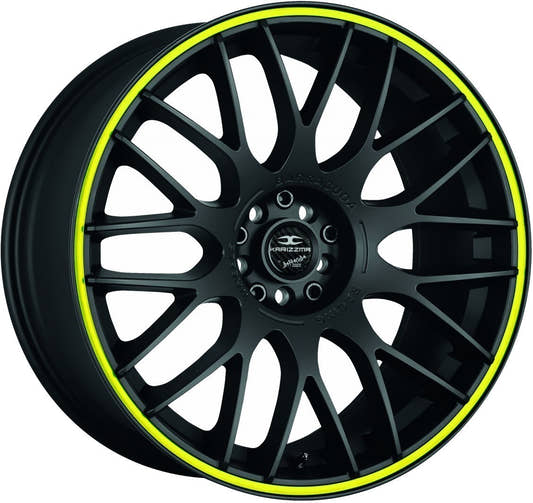 Barracuda Karizzma mattblack PureSports / Color Trim gelb - DS10 Alufelge 8.5x19 Zoll ET28 LK 5x110 ML72.6