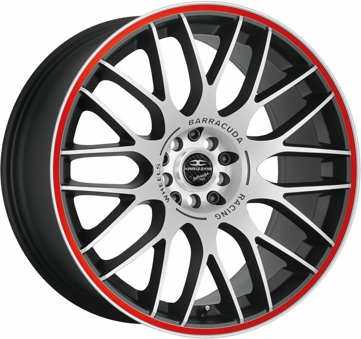 Barracuda Karizzma mattblack-polished / Color Trim rot - DS10 Alufelge 8.5x19 Zoll ET28 LK 5x110 ML72.6