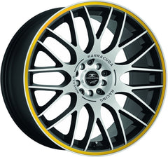 Barracuda Karizzma mattblack-polished / Color Trim gelb - DS10 Alufelge 8.5x19 Zoll ET28 LK 5x110 ML72.6