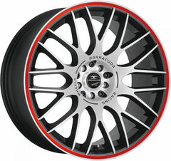 Barracuda Karizzma mattblack-polished / Color Trim rot - DS15 Alufelge 8.5x19 Zoll ET23 LK 5x110 ML72.6