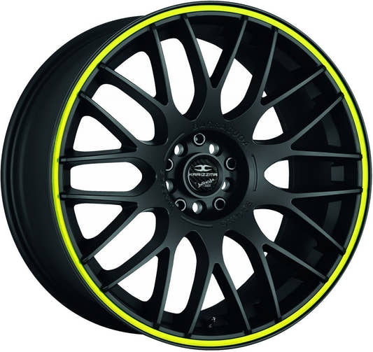 Barracuda Karizzma mattblack PureSports / Color Trim gelb - DS20 Alufelge 8.5x19 Zoll ET18 LK 5x110 ML72.6