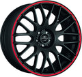Barracuda Karizzma mattblack PureSports / Color Trim rot - DS10 Alufelge 8.5x19 Zoll ET35 LK 5x112 ML73.1