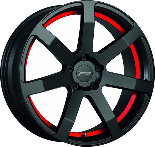 Corspeed Challenge mattblack PureSports / Undercut Color Trim rot - DS10 8.5x20 ET35 - LK5/112 ML73.1