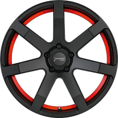 Corspeed Challenge mattblack PureSports / Undercut Color Trim rot - DS10 8.5x20 ET35 - LK5/112 ML73.1