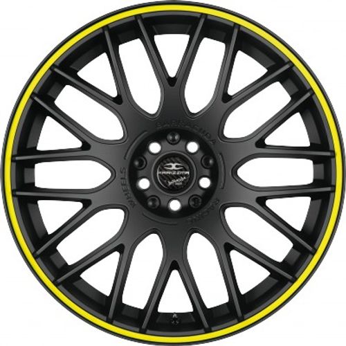 Barracuda Karizzma mattblack PureSports / Color Trim gelb Alufelge 9x20 Zoll ET42 LK 5x112 ML73.1 – Bild 2