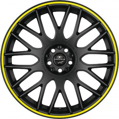 Barracuda Karizzma mattblack PureSports / Color Trim gelb 10.5x20 ET45 - LK5/112 ML73.1