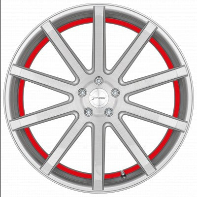 Corspeed Deville silver-brushed-surface / Undercut Color Trim rot - DS15 10.5x20 ET25 - LK5/112 ML73.1