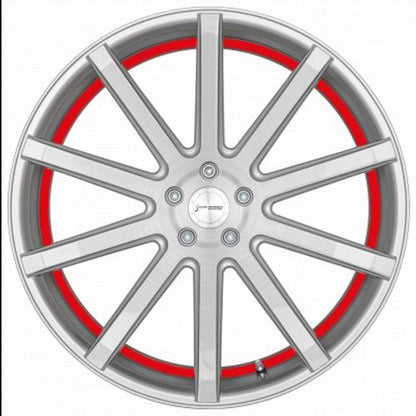 Corspeed Deville silver-brushed-surface / Undercut Color Trim rot - DS15 Alufelge 9x20 Zoll ET25 LK 5x112 ML73.1 – Bild 2
