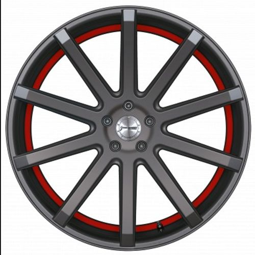 Corspeed Deville gunmetal / Undercut Color Trim rot - DS10 Alufelge 10.5x22 Zoll ET30 LK 5x112 ML73.1 – Bild 2