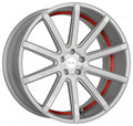 Corspeed Deville silver-brushed-surface / Undercut Color Trim rot 8.5x19 ET40 - LK5/114.3 ML73.1