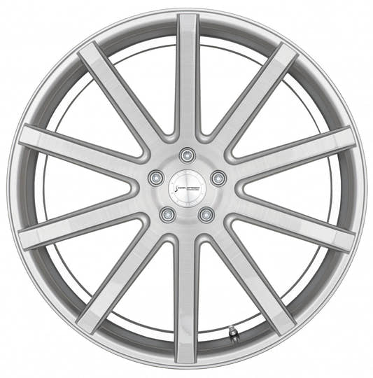 Corspeed Deville silver-brushed-surface / Undercut Color Trim weiss Alufelge 9x21 Zoll ET40 LK 5x108 ML73.1
