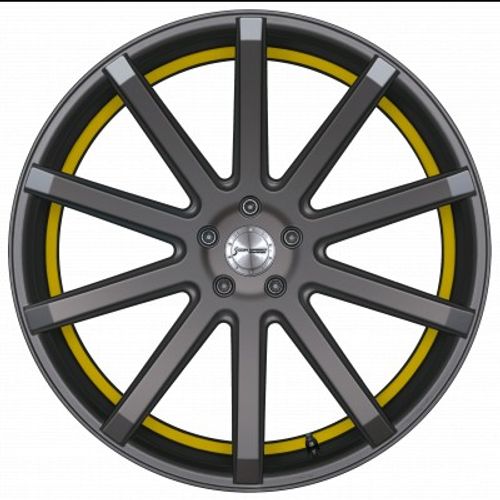 Corspeed Deville gunmetal / Undercut Color Trim gelb - DS15 Alufelge 9x20 Zoll ET25 LK 5x112 ML73.1 – Bild 2
