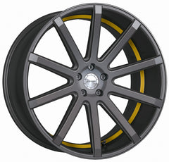 Corspeed Deville gunmetal / Undercut Color Trim gelb - DS10 Alufelge 9x20 Zoll ET30 LK 5x112 ML73.1