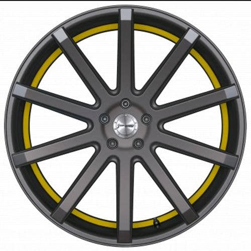 Corspeed Deville gunmetal / Undercut Color Trim gelb - DS10 Alufelge 10.5x22 Zoll ET30 LK 5x112 ML73.1 – Bild 2
