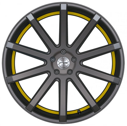 Corspeed Deville gunmetal / Undercut Color Trim gelb 8.5x19 ET40 - LK5/108 ML73.1