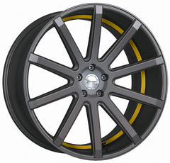 Corspeed Deville gunmetal / Undercut Color Trim gelb Alufelge 8.5x19 Zoll ET40 LK 5x114.3 ML73.1