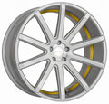 Corspeed Deville silver-brushed-surface / Undercut Color Trim gelb 10.5x21 ET45 - LK5/108 ML73.1