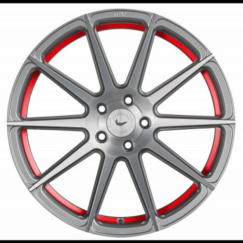 Barracuda Project 2.0 silver brushed / Undercut Color Trim rot - DS10 Alufelge 8.5x19 Zoll ET35 LK 5x112 ML73.1 – Bild 2