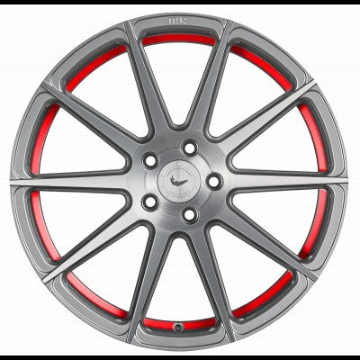 Barracuda Project 2.0 silver brushed / Undercut Color Trim rot - DS10 9x20 ET25 - LK5/112 ML73.1
