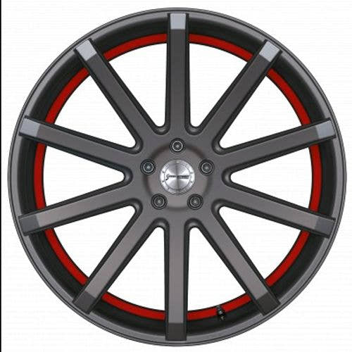 Corspeed Deville gunmetal / Undercut Color Trim rot - DS5 Alufelge 9x20 Zoll ET35 LK 5x108 ML73.1 – Bild 2