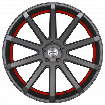 Corspeed Deville gunmetal / Undercut Color Trim rot - DS5 9x20 ET35 - LK5/108 ML73.1
