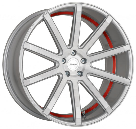 Corspeed Deville silver-brushed-surface / Undercut Color Trim rot - DS10 10.5x20 ET30 - LK5/112 ML73.1