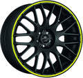 Barracuda Karizzma mattblack PureSports / Color Trim gelb Alufelge 9x20 Zoll ET27 LK 5x112 ML73.1
