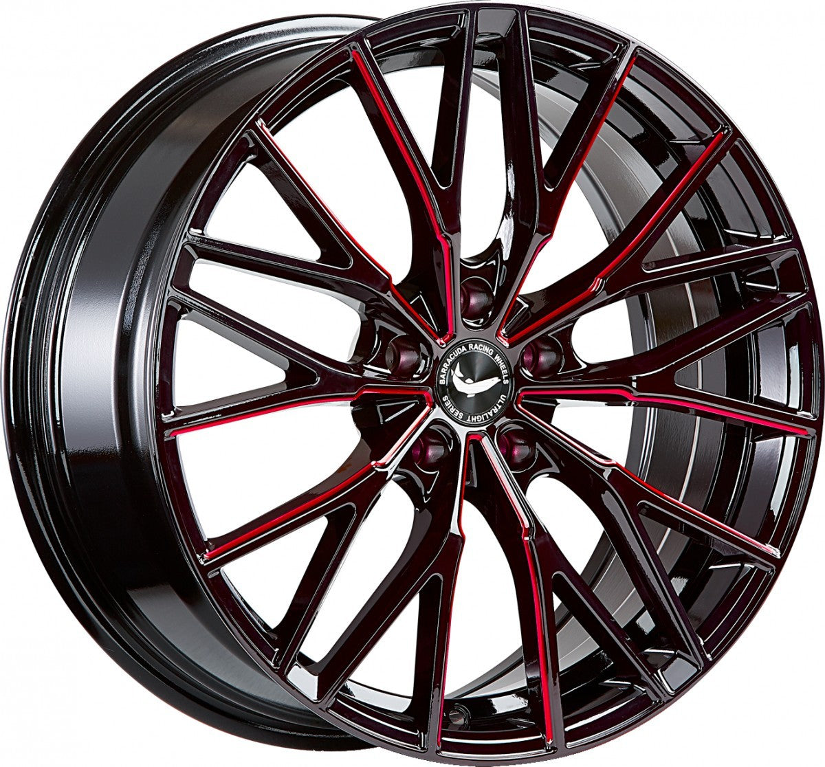 Barracuda Project 3.0 black gloss flashred - DS10 8.5x18 ET33 - LK5/112 ML73.1