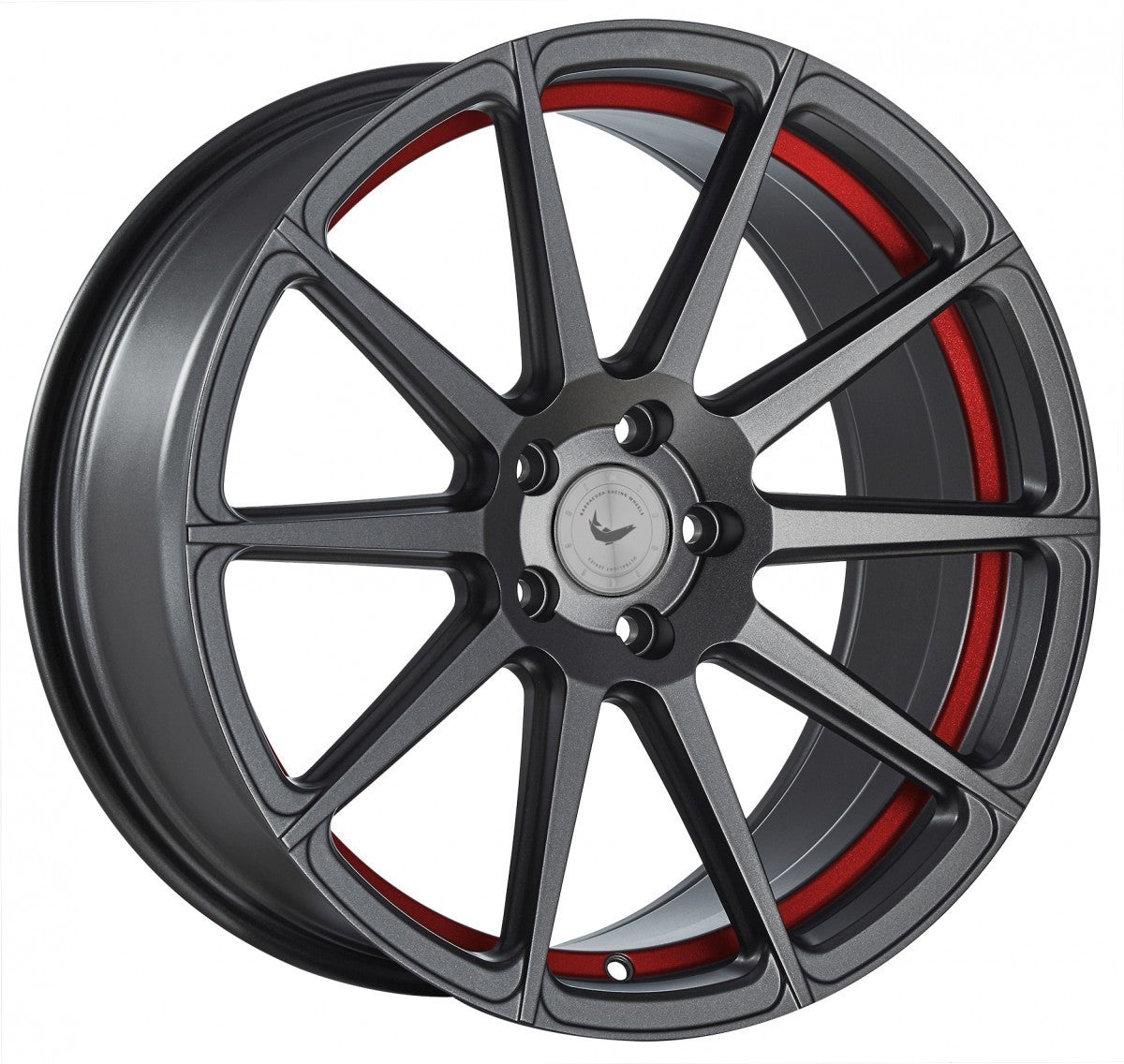 Barracuda Project 2.0 mattgunmetal / Undercut Color Trim rot - DS15 Alufelge 8.5x19 Zoll ET30 LK 5x112 ML73.1