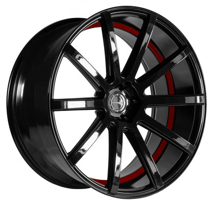 Corspeed Deville higloss-black / Undercut Color Trim rot 9.5x22 ET35 - LK5/112 ML73.1
