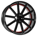 Corspeed Deville higloss-black / Undercut Color Trim rot Alufelge 9.5x22 Zoll ET25 LK 5x112 ML73.1